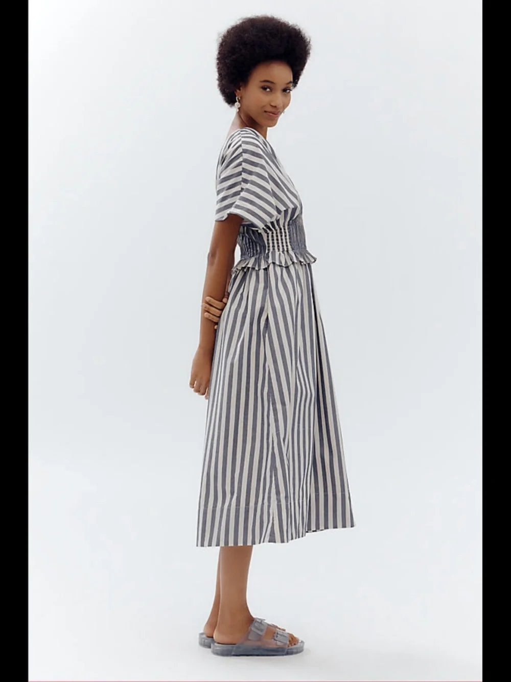 Anthropologie V-Neck Zip-Front Midi Dress - Picture 3 of 16